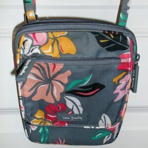 Vera Bradley Gray Retro Flower Colorful Crossbody Hipster